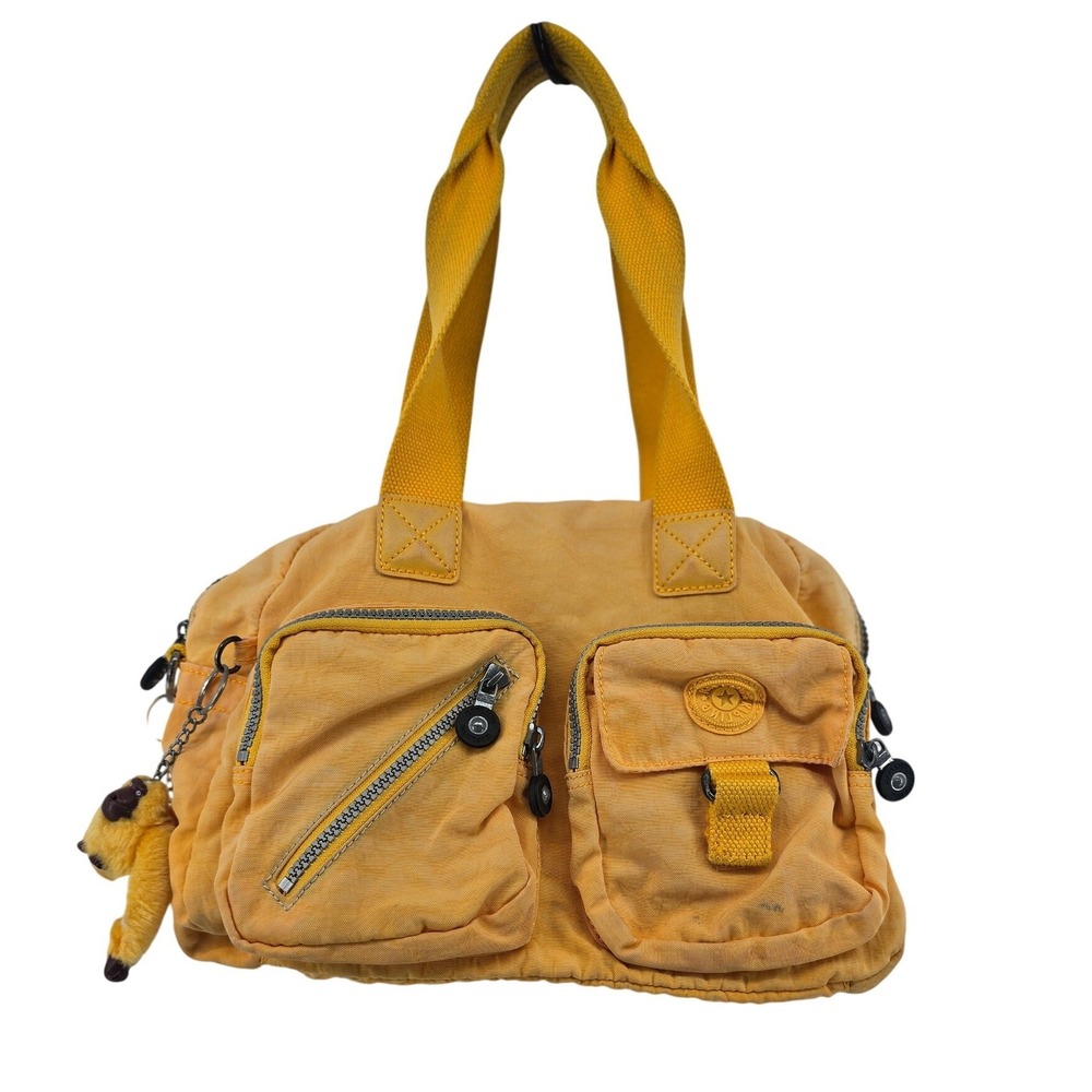 Kipling Shoulder Bag Womens Medium Yellow Defea Nylon Multi Pocket Utility Bag*